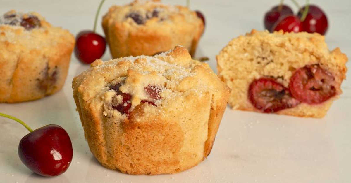 Cherry and Coconut Muffins