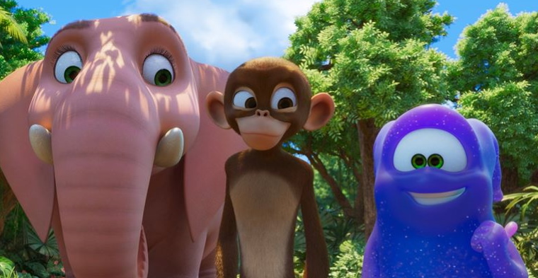elephant, monkey and alien from the jungle beat movie