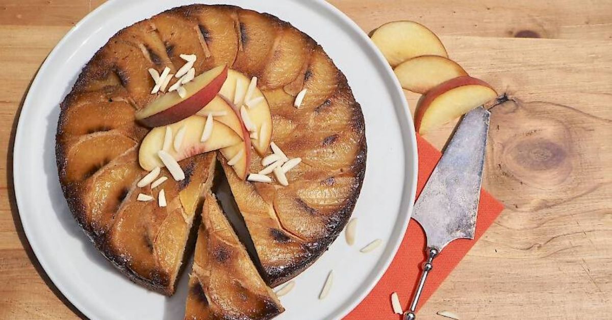 Upside Down Cake With Peach Slices Recipe