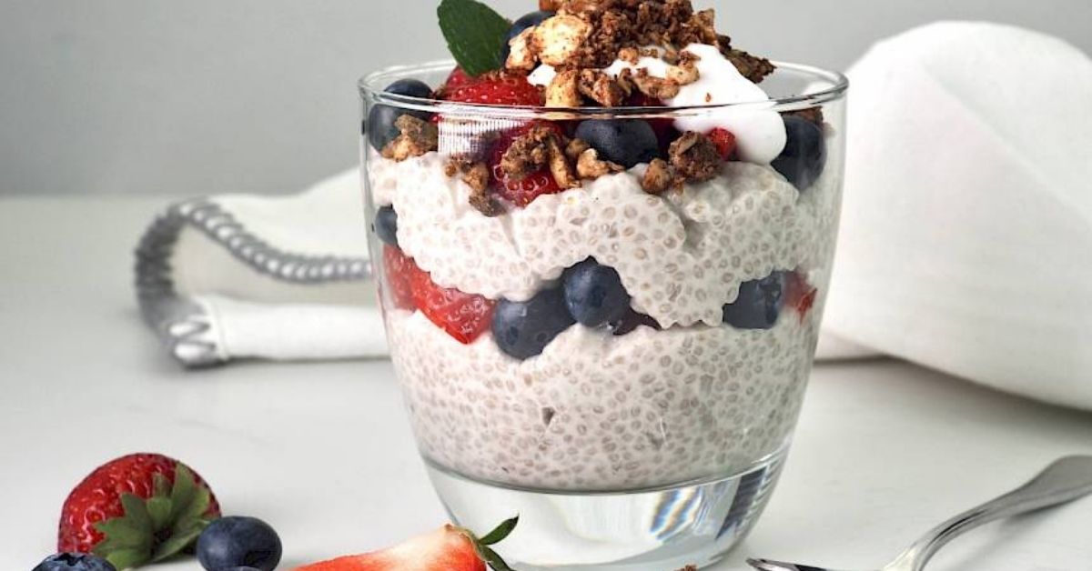 Coconut Yoghurt Chia and Berry Pudding