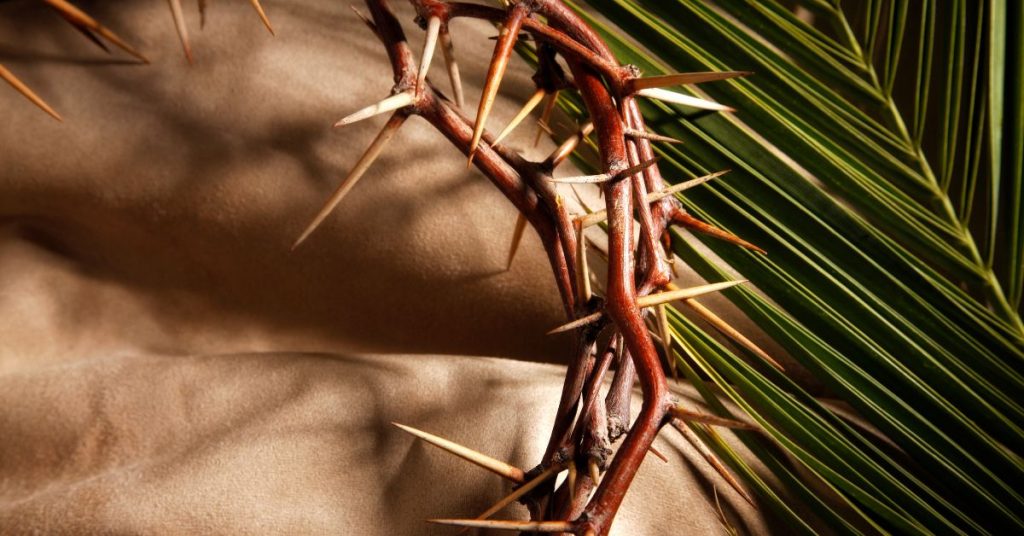 Crown of thorns and palm branch